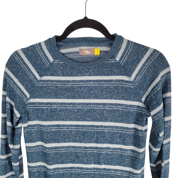 Rumi & Ryder Boys Sz M 8-10 Blue White Striped Long Sleeve Knitted Sweatshirt - Picture 2 of 10